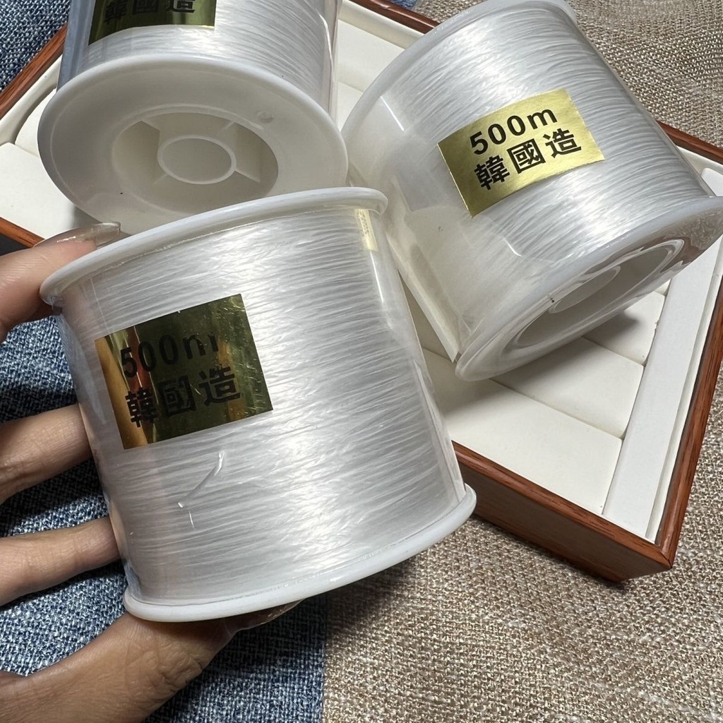 Imported Flat Beaded Elastic Thread Gold Label 500m Large Roll Beaded Thread Wear-Resistant Flat Thread High Elastic Thread Not Brushed