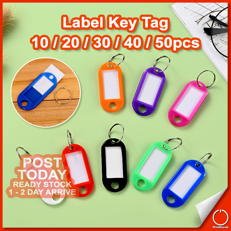 10/20/30/40/50pcs Writable Plastic Key Tag Office School Tanda Nama Kunci Sekolah 标记钥匙牌