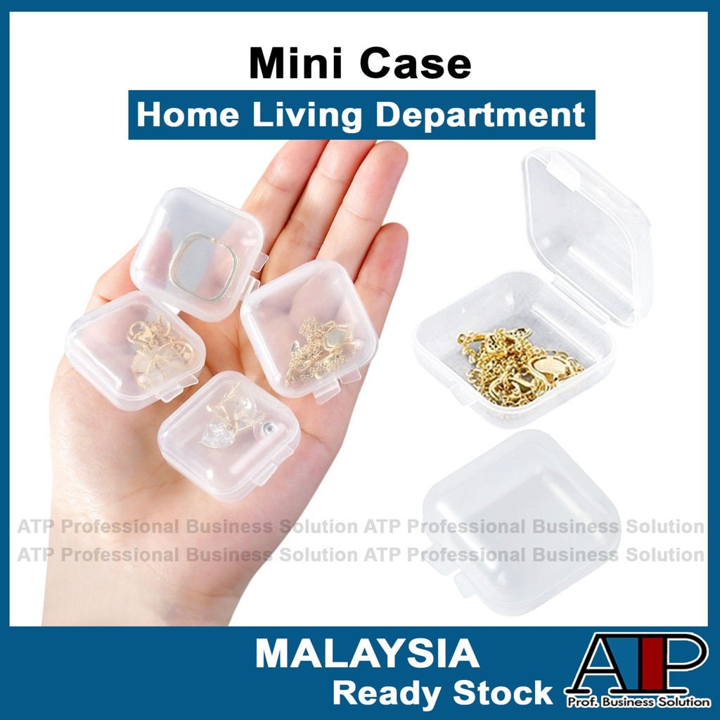 BeautyBekas Mini Square Necklace Box Plastic Small Box Jewelry Earring Storage Box Sturdy Accessories Box Transparent