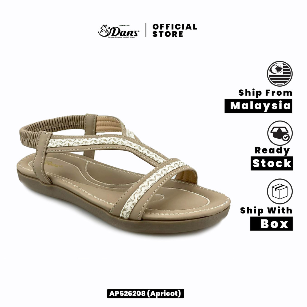 Dan's Sandal Wanita / Perempuan - Hitam / Aprikot AP526208