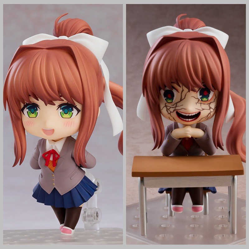 Kelab Kesusasteraan Degupan Jantung Versi Q # 1817 Monika Nendoroid Menteri Mengubah Wajah Action Figure Berkotak Boleh Dikumpul