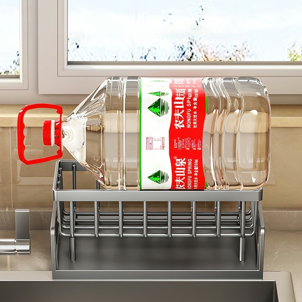 Dishwasher Rack With Built-In Hanging Bar, Convenient Sink Shelf With Water Tank - WILLEM