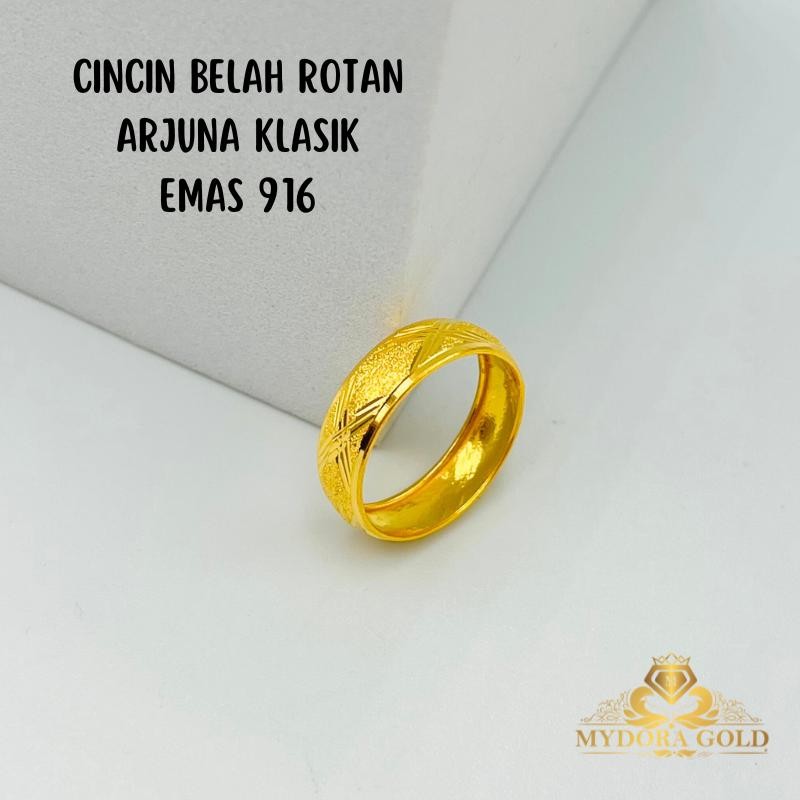 MYDORA Cincin Belah Rotan Arjuna Klasik l EMAS 916/22K