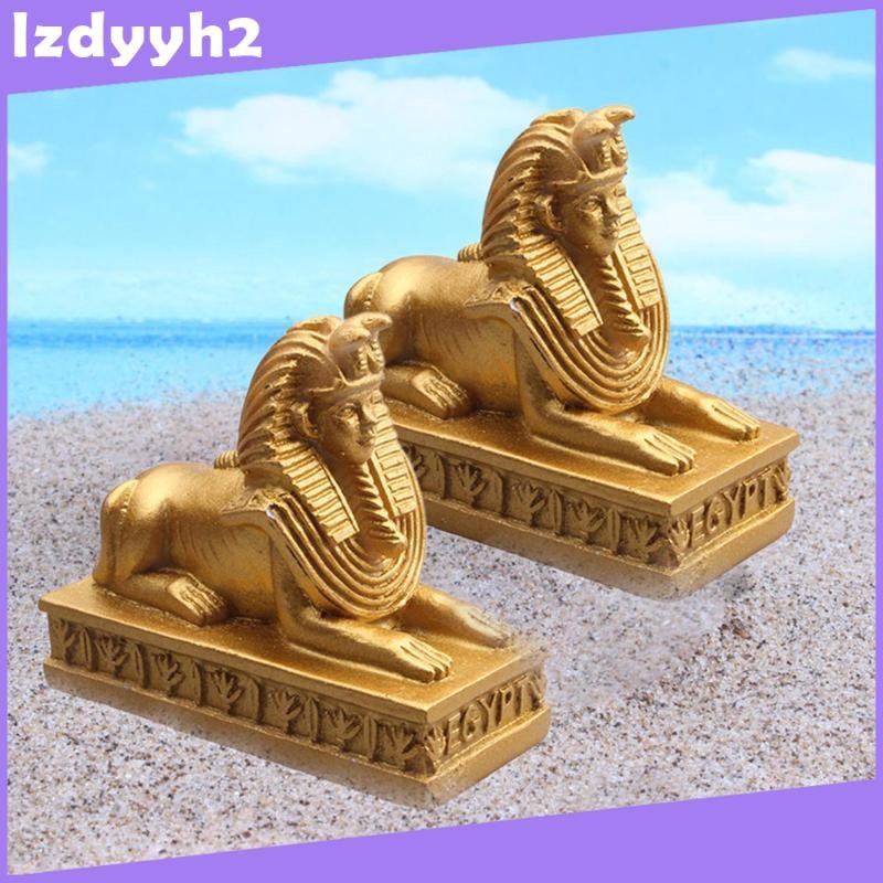 [LzdyyhacMY] 2x Ancient Statues Sculpture, Figurines Mythology Pharaoh Collection Resin Crafts Desktop Art Pieces Cabinet Home Living Room