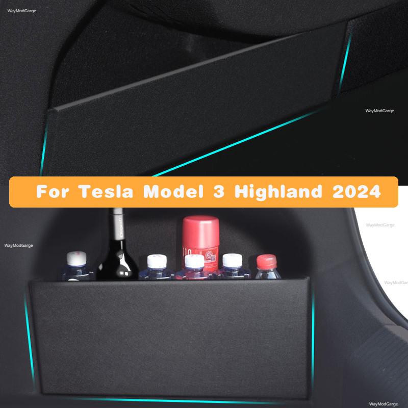 For Tesla Model 3 Y 2017-2023 Trunk Baffle Tail Box Separate Storage Partitions Board Boot Side Baffles New Model3 Highland 2024