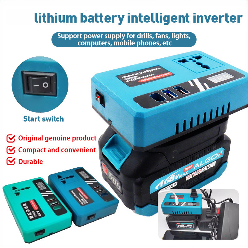 COD Portable Power Inverter 21v to 220v MT Battery 20V Lithium Battery DC 18V To 220V for Outdoor Converter Adapter