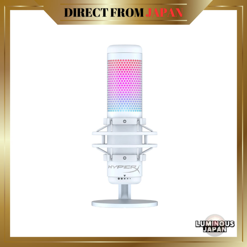 HyperX QuadCast S Standalone Microphone RGB Lighting White for Telework/Streamer/Content Creator/Gamer Compatible with PC, PS4, PS5 2-Year Warranty 519P0AA【Direct from Japan】
