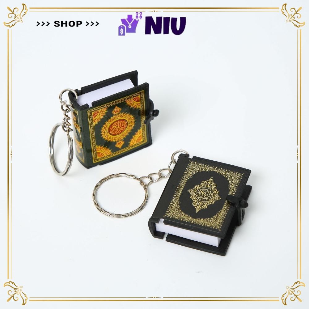 NIU Religious Jewelry, Creative Mini Keychain Pendent, Fashion Prayer God Bless Real Paper Can Read Ark Quran Book Phone Pendant School Reward for Kid