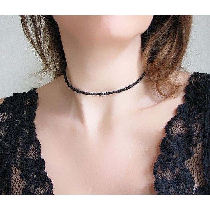 Apparels Online ATTICUS BLACK SEEDBEADS CHOKER NECKLACE