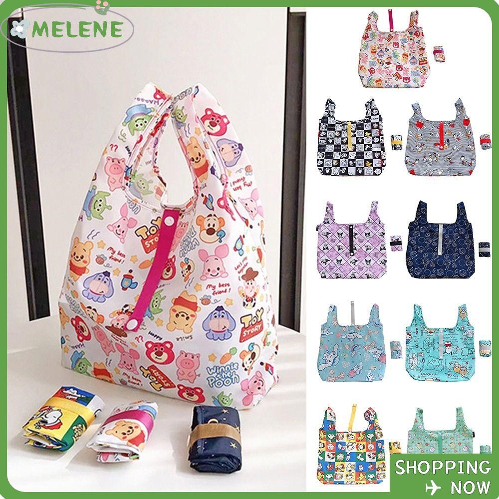 MELENE Storage Bag, Cartoon Multi Purpose Shopping Bag, Reusable Groceries Eco-Friendly Large Capacity Handbag Indoor Outdoor