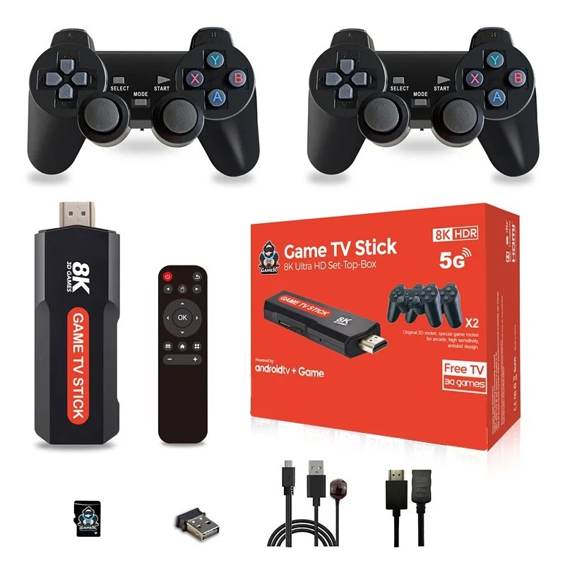 Video Game stick Android 5G 8K TV BOX Dual system 2.4G Double Wireless Controller Retro Games for PS1/GBA Boy Christmas Gift