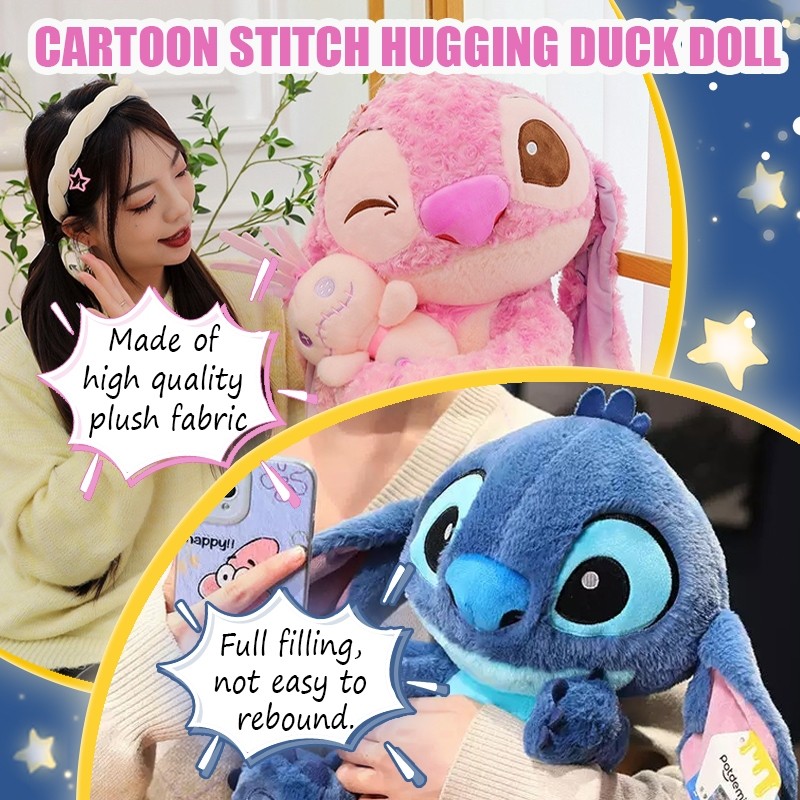 Disney Stitch Plush Toy - Soft Hug Duck Doll for Kids Lilo Stitch Gift Sleep Buddy Hot Toy for Birthday Kids' Collection