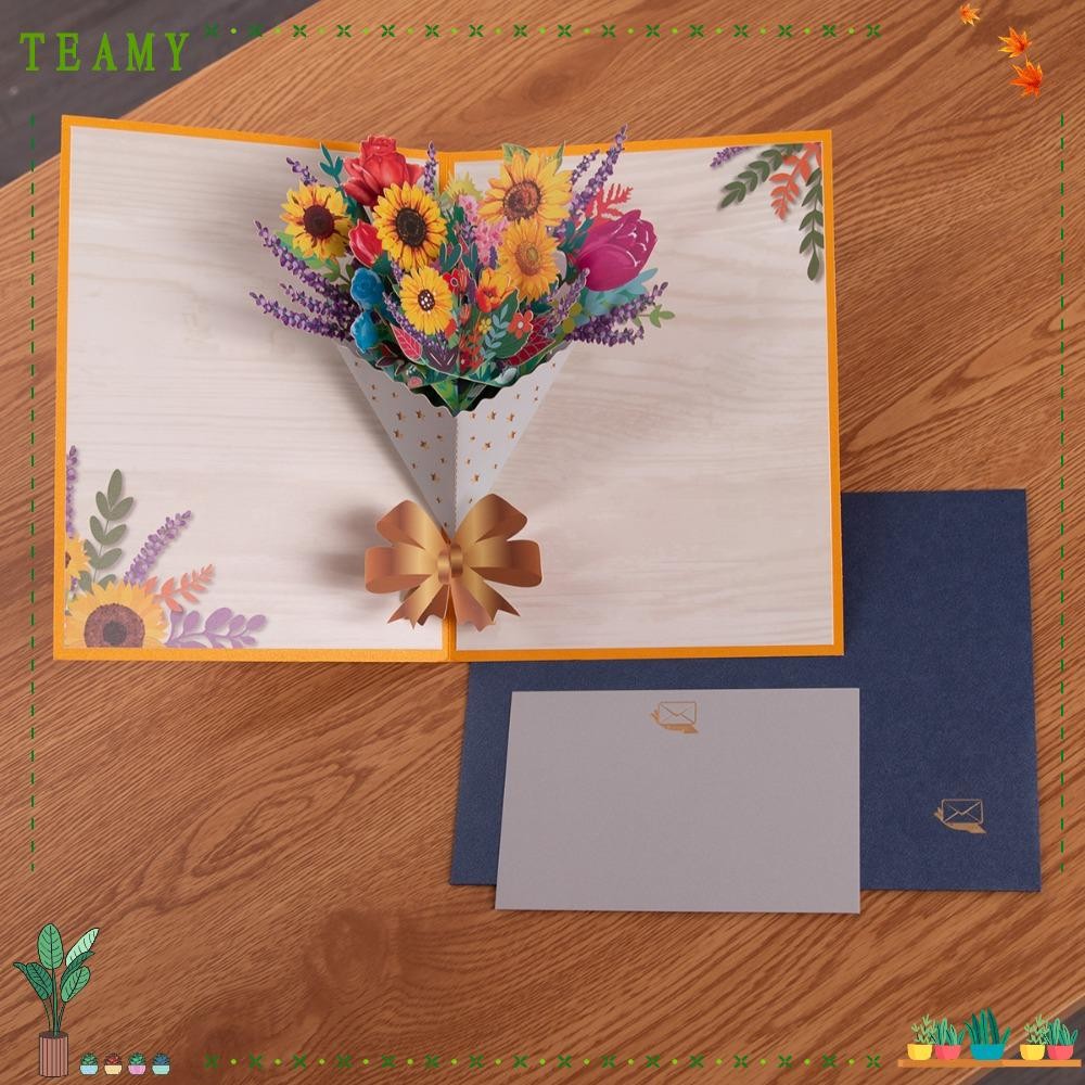 TEAMY Bouquet Card Teacher's Day Get Well Sympathy For Mom&Wife Blessing Card