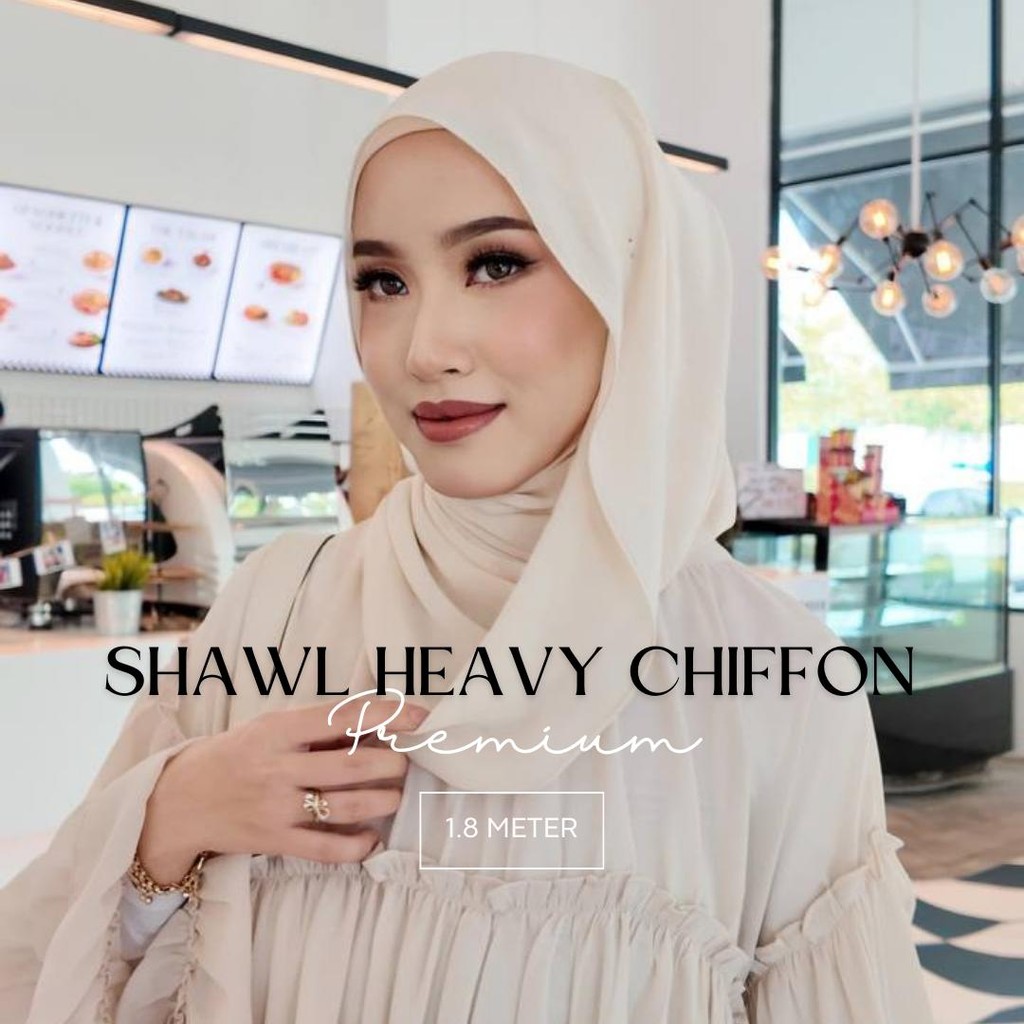 Amyrahijab Shawl Heavy Chiffon Premium (BUY 5 FREE 1)