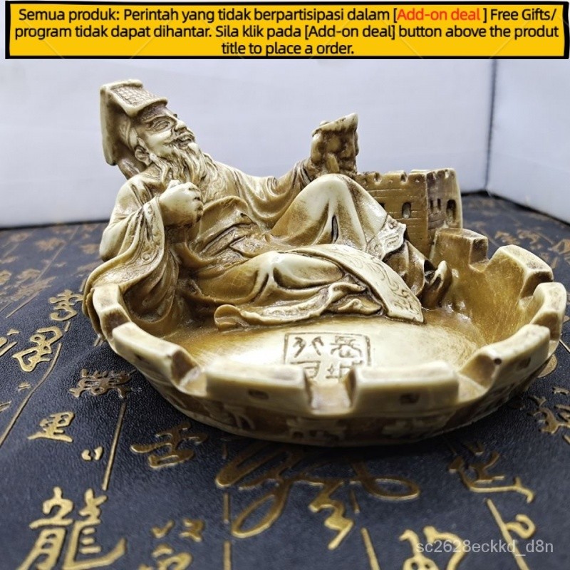 QMCreative Domestic Ornaments Resin Qin Shihuang Drunk Great Wall Ashtray Personalized Gift Artwork 6IVU