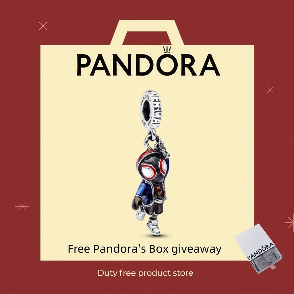Pandora 100% 925 Silver Jewelry Exquisite Gift Couple Gift Set Marvel's Spider-Man Miles Morales Dangle Charm 793842C01