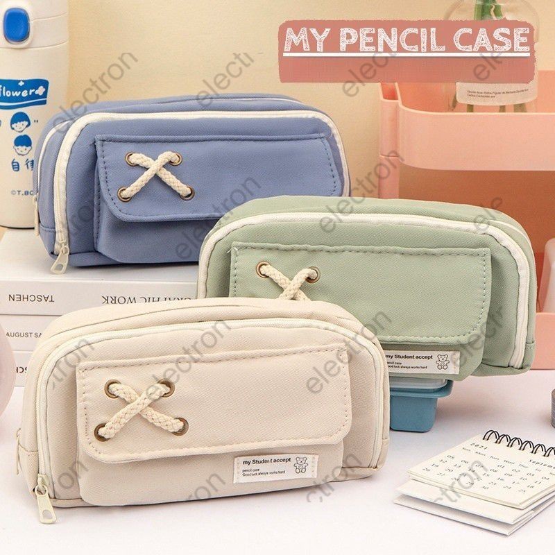 3-layer Creative Pencil Box,minimalist Large-capacity Cotton Rope Pencil Case,multifunctional Stationery Storage Bag,large Capacity Canvas Pencil Case Election