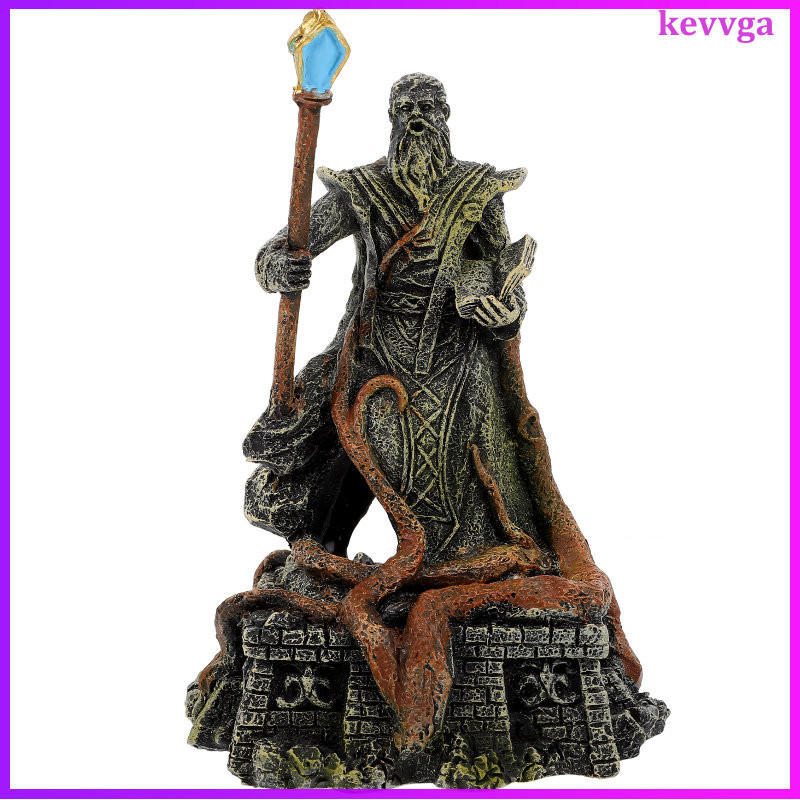 Fish Tanks Zen Figures Pharaoh Figurine Mage Decorative Ornaments Aquascaping Crawl Reptile 13.50X9.00X7.50CM Resin kevvga