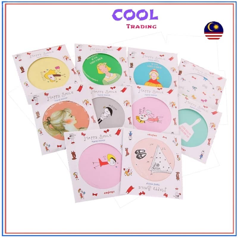 Mini Round Pocket Mirror Makeup Cartoon Small Mirror Hand Gift Beauty Cosmetic Accessories Single Side Mirror 小圆镜 3487