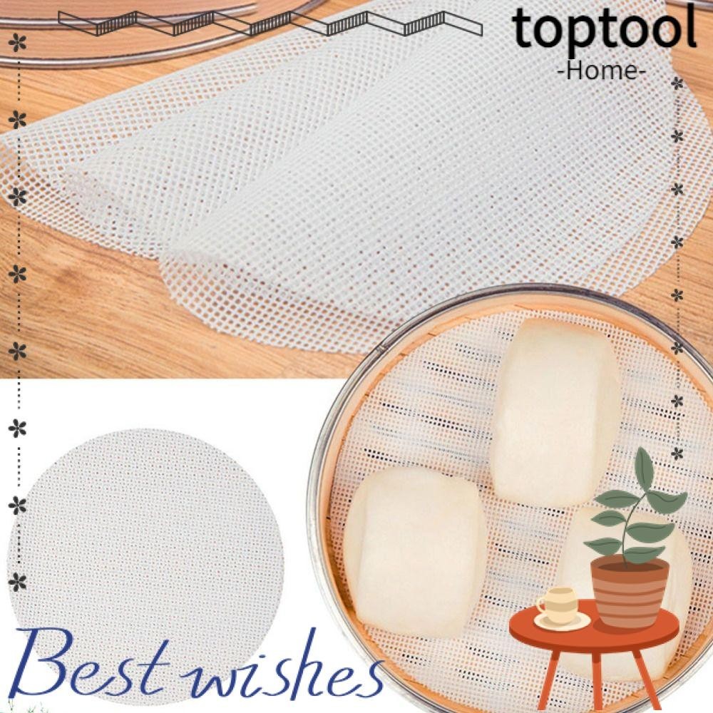 TOPTOOL Silicone Dehydrator Sheets, Thickened Reusable Round Steamer Mesh Pad, Multifunction Non-Stick Kitchen Baking Accessories Steamer Mat