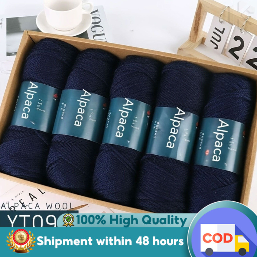 5 rolls Handwoven alpaca wool yarn, thick wool rod, needle thread, jacket, sweater, knitting scarf thread