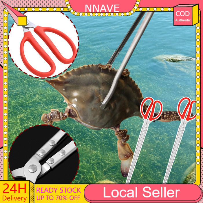 38/62cm crab clipper Garbage Clamp Long handle clip Reinforced Extra Long fishing clip Anti-Slip Seafood Tongs Clipper