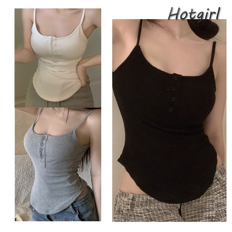 【READY STOCK AT Johor】Hotgirl⭐Women's suspenders with irregular backless short vest tops for outer wear