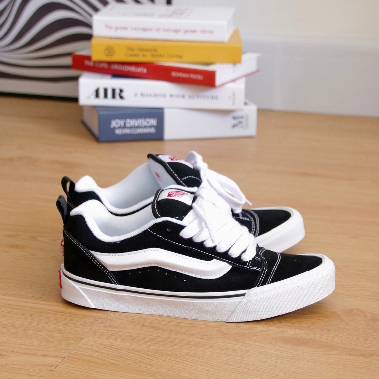 VANS090 KNU SKOOL SNEAKERS 31-35 BLACK/WHITE PREMIUM QUALITY