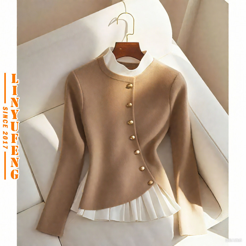 ?Linyufeng? Blouse Women Ruffle Pleated Long Sleeve Korean Style Loose Classy Elegant Ironless Casual Ladies Shirt Top Baju ootd Kemeja Lengan Panjang Perempuan Wanita Terkini Murah Cantik