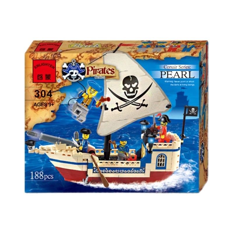 One Piece Enlightenment Building Blocks Compatible Lego Children's Educational Assembling Pirate Ship Toy Boy Assembling Puzzle Pirate Ship Model