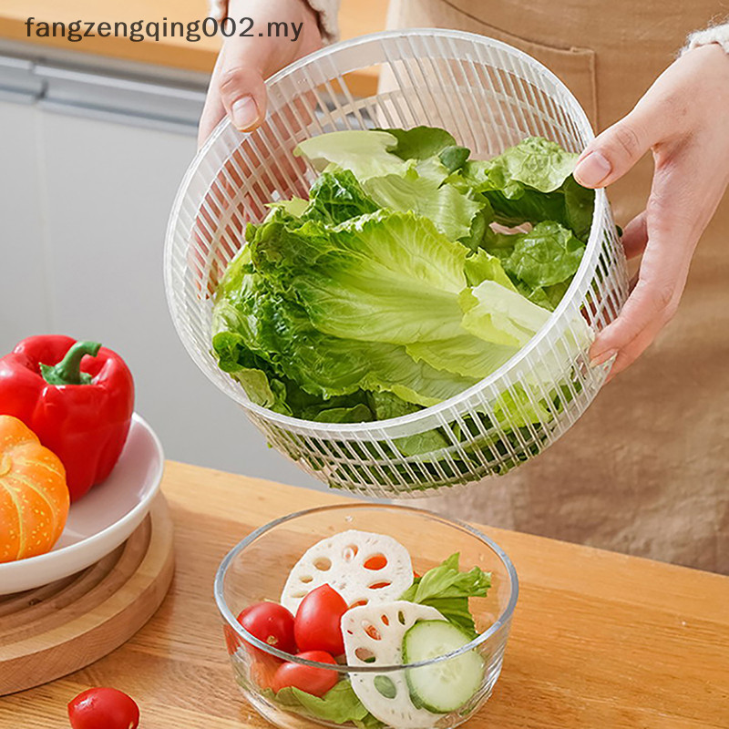 F2MY Salad Spinner Dryer Vegetable Fruit Food Drain Basket Dehydrator Quick Washing Drying Manual Centrifuge Kitchen Household Tool f2my