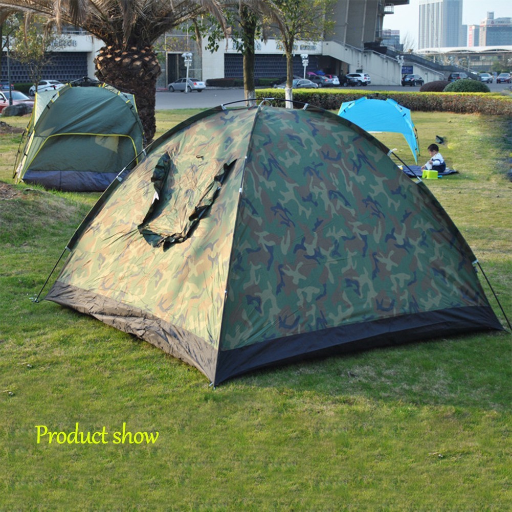 (JJ) Outdoor Camping Tent, Waterproof Camouflage Tent /Camping Tent /Single /Double /3-4 Person Camping W-(JJ)