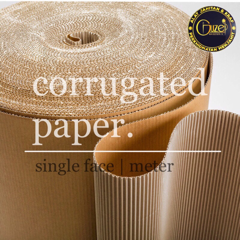 (Meter)Corrugated Paper Roll Single Face Keras dan Bidang Besar 51 inci (130cm)