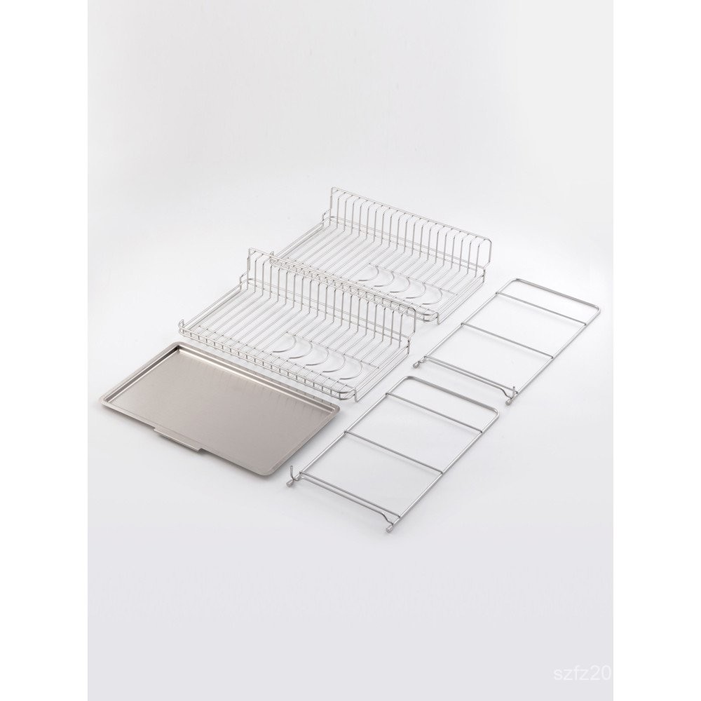 MUJI Bakul Penyaliran Sinki Dapur Keluli Tahan Karat Dua Lapisan Rak Penyaliran Segi Empat Rak Mangkuk MUJI 5N9I