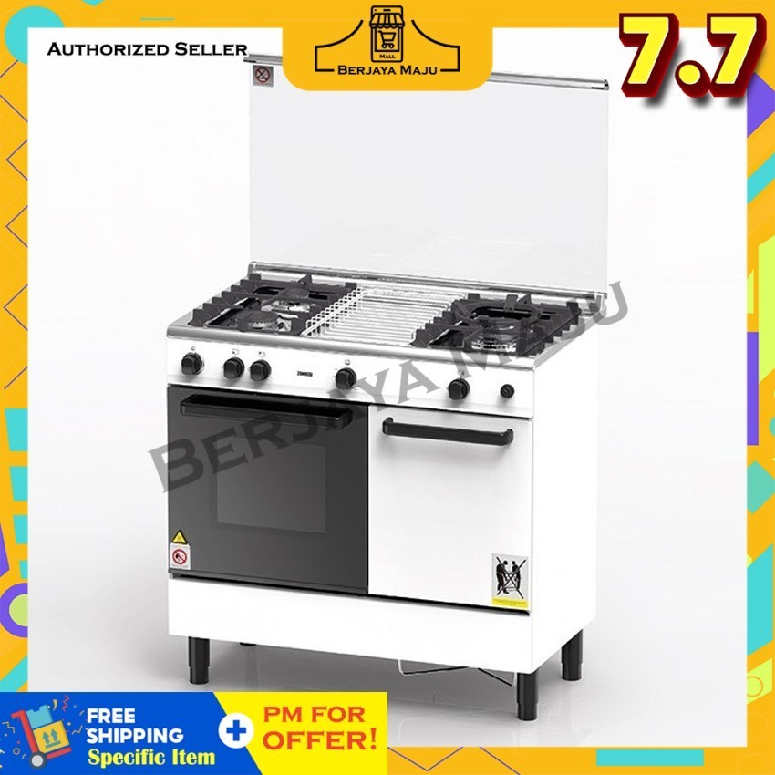 Zanussi 3 Burner 62L Free Standing Gas Cooker With Oven ZCG930W