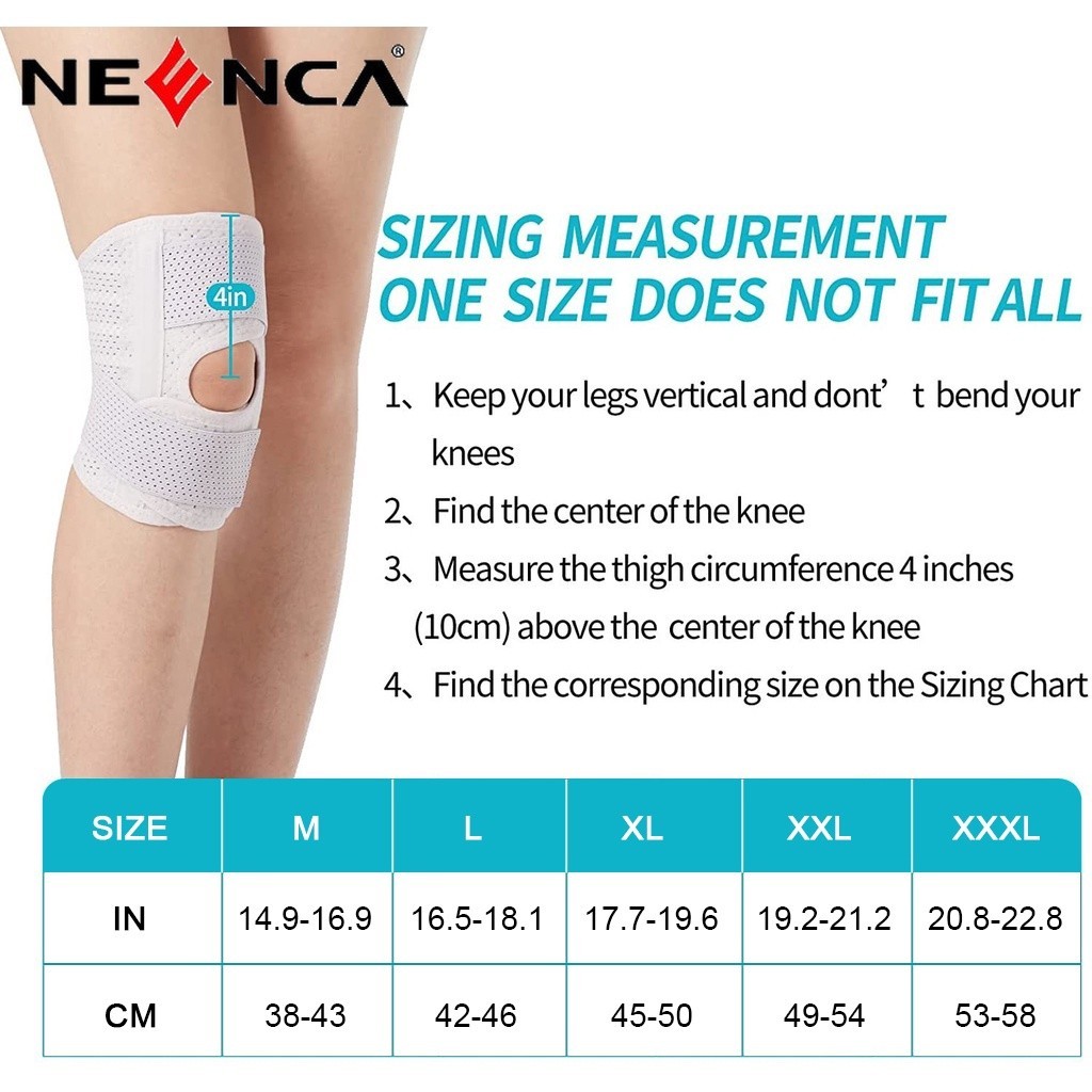 Premium Durable NEENCA Joint Pain Relief Knee Brace Side Stabilizers (1 Pc) Multi Essential - Image 2