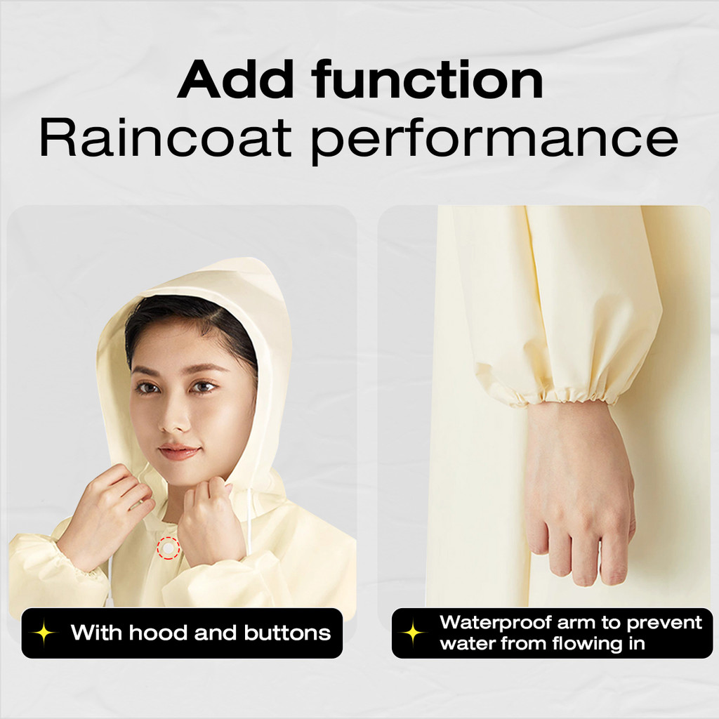 【Agate Design】Adult Rain Coat Unisex Outdoor Hoodie Poncho Rainsuit Foldable Waterproof Thick EVA Baju Hujan 雨衣