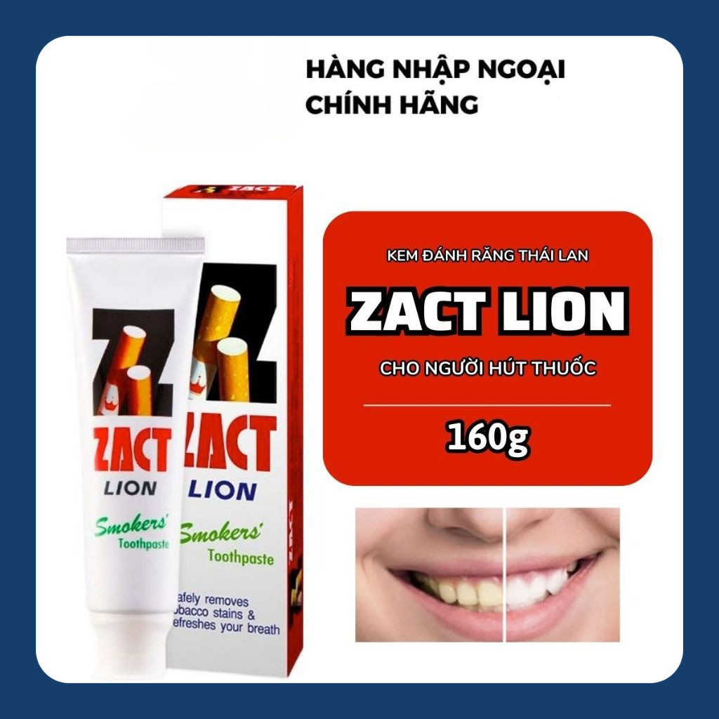(Domestic Thailand) Toothpaste for Smokers, Coffee, Yellow Teeth Zact Lion Smokers Toothpaste Thailand 160g