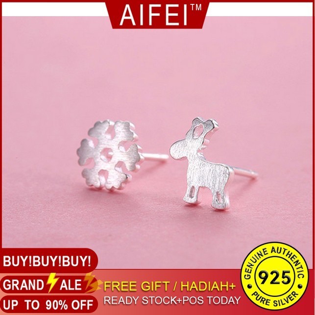 Japanese And Korean Fashion Temperament Anti-Allergy Earrings Accessories Cute Snow Deer Small Jewelry Pure S925 Silver Earrings Female Models qu-3696