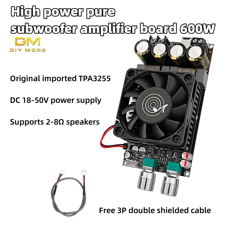 DIYMORE ZK-6001 DC18-50V active subwoofer pure rear stage amplifier board low pass filter mono 600W frequency volume adjustment TPA3225