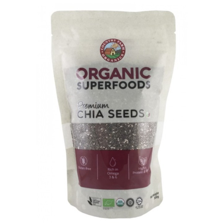 COUNTRY FARM ORGANICS CHIA SEEDS 300G PACK-OF-1/2/3 EXP08/2026