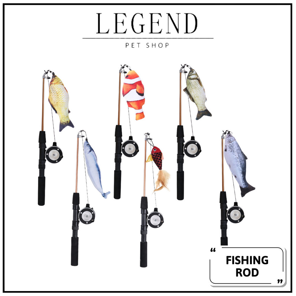 Cat Toys Teaser Fishing Rod / Cat Stick & Chasers / Mainan Kucing