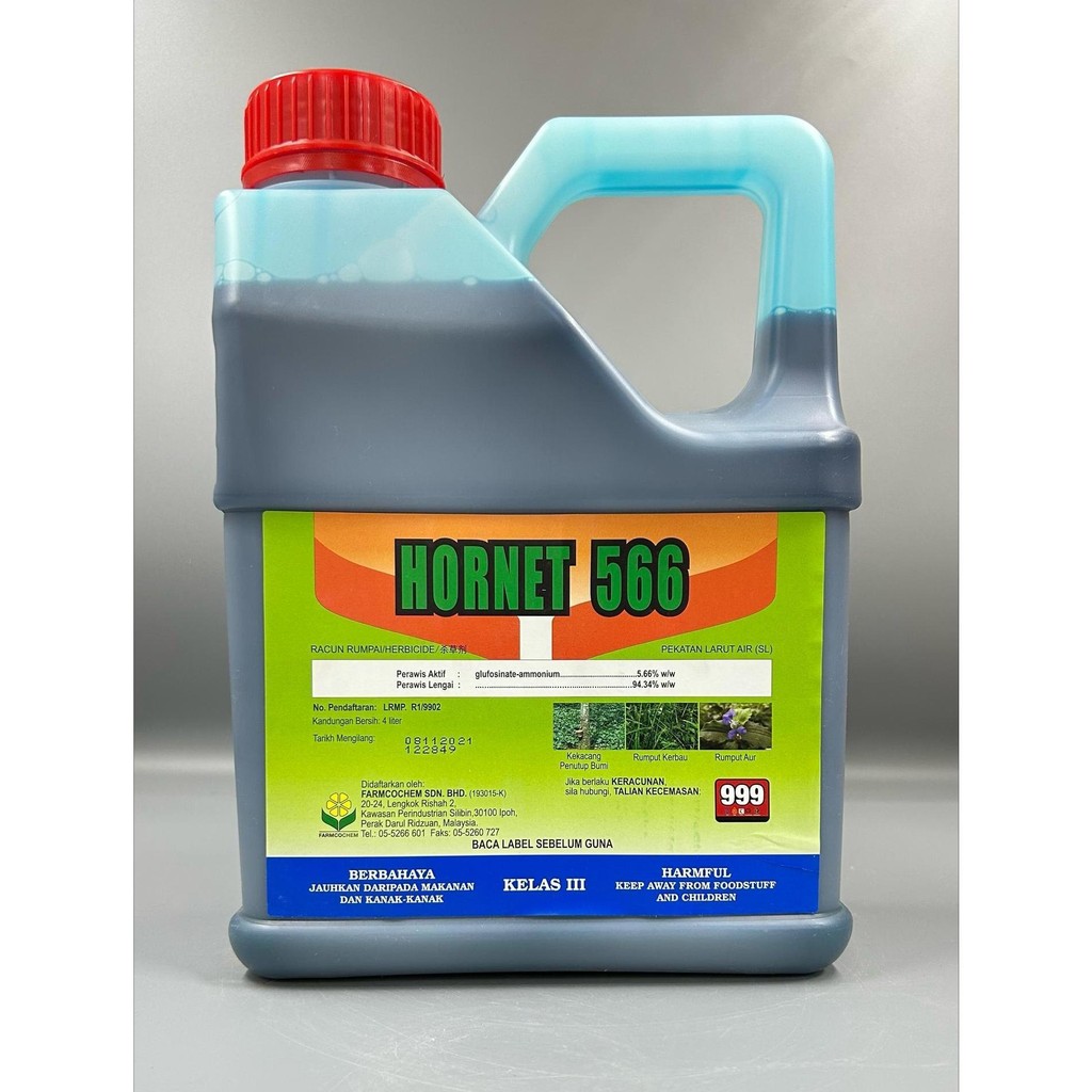 HORNET 5.66 4L racun rumput Lalang racun rumpai kebun buah buahan (Sama Tepat/Kenpat/CH glufosinate 5.66/Garrant 566  )