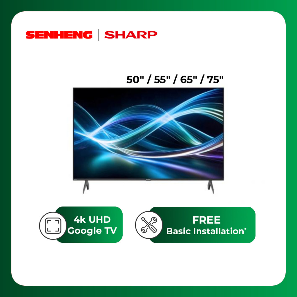 Sharp HJ6000X Series AQUOS 4K Google UHD TV V7 Revelation Processor Televisyen