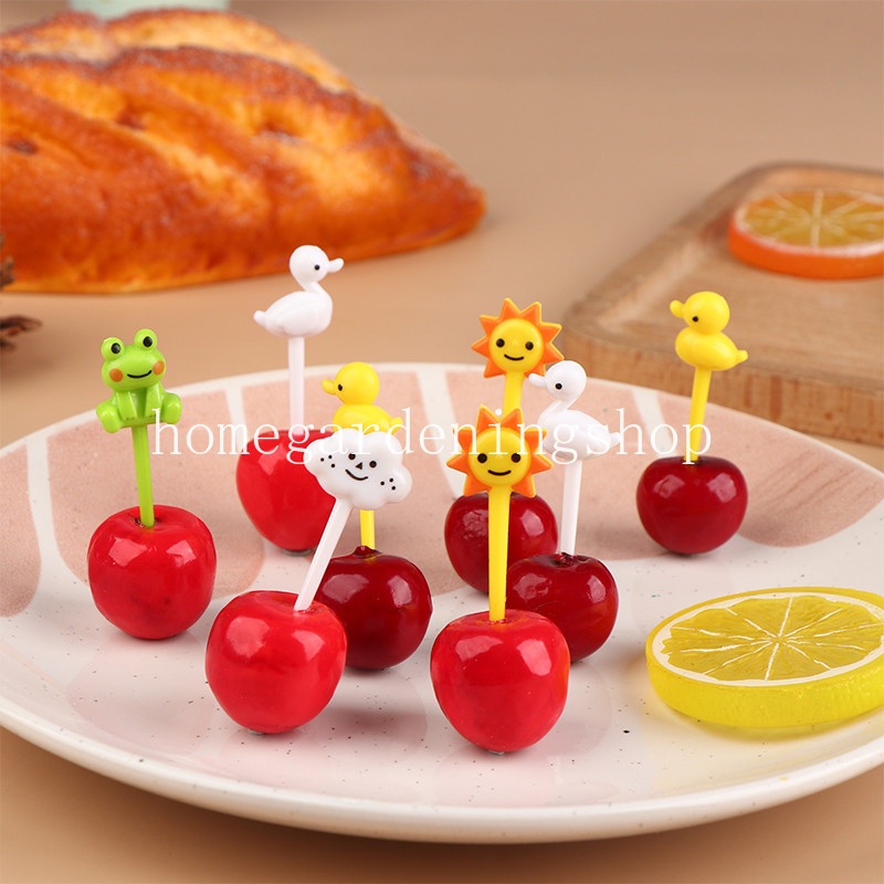 6/8/10pcs Animal Fruit Fork Set Cartoon Mini Kids Snack Cake Dessert Food Stick Toothpick Decoration Pick Cake Bento Tableware Child