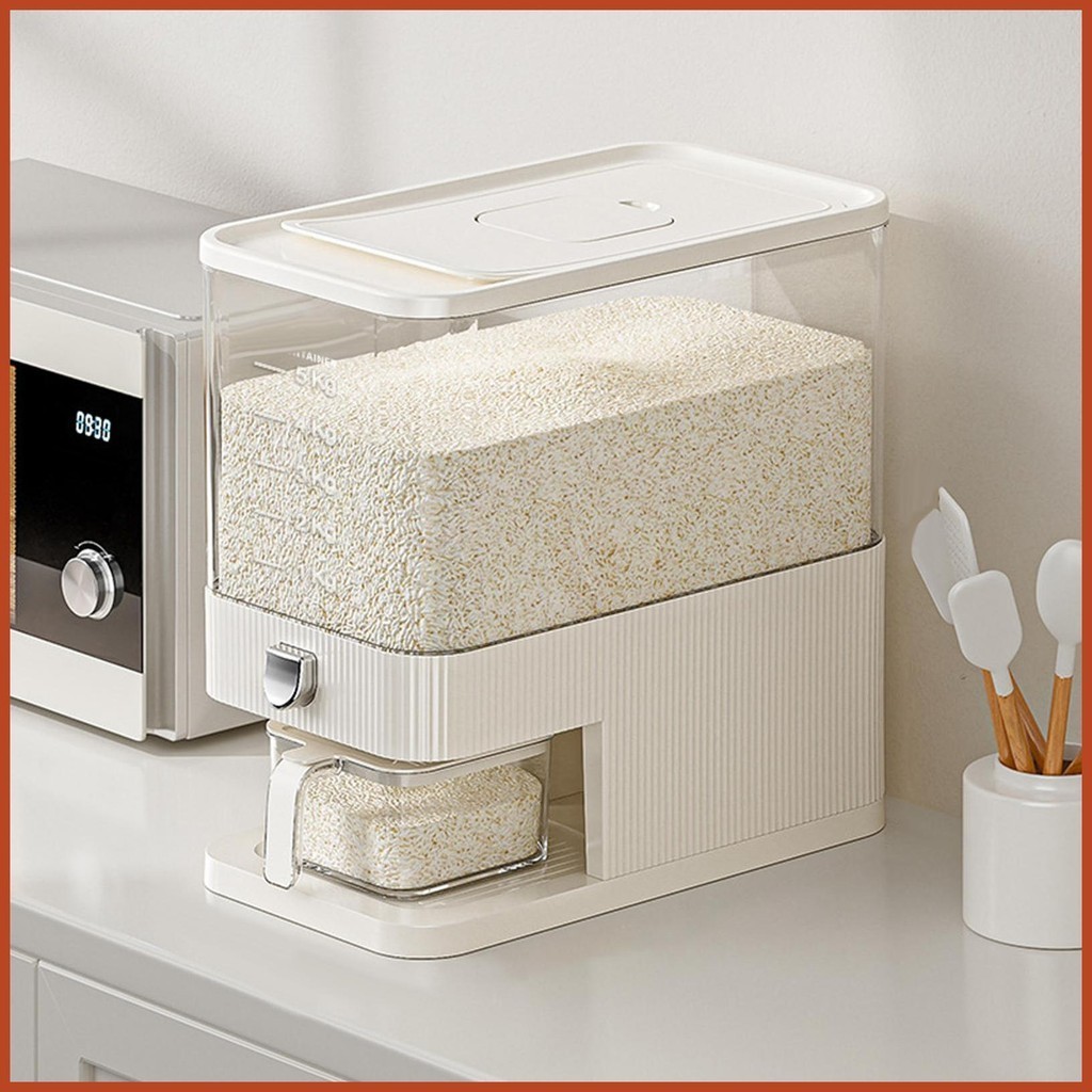 Rice Holder Pressed Grain Dispenser Sealed Box Dry Food Storage Containers Moisture Proof Rice Bin Kitchen Rice gomy