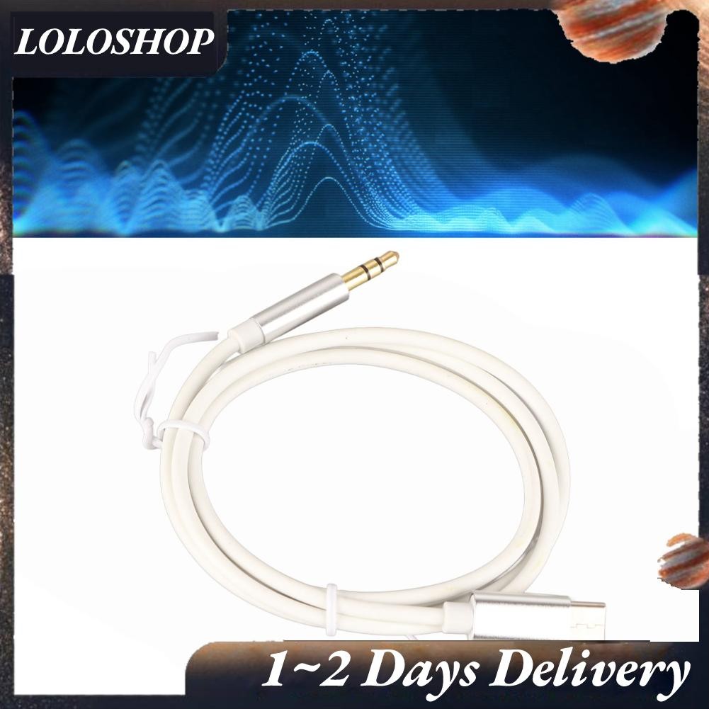 Loloshop Type C To 3.5mm Sound Cord Safe Supports Voice Calls USB Aux Jack Eco Friendly TPE for Headphone Car