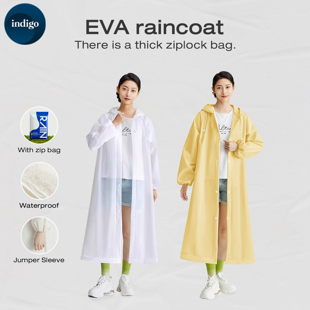 【Agate Design】Women Men Thick Waterproof RainCoat Outdoor Travel Rainwear Reusable Rain Coat Hoodie Poncho Baju Hujan 雨衣