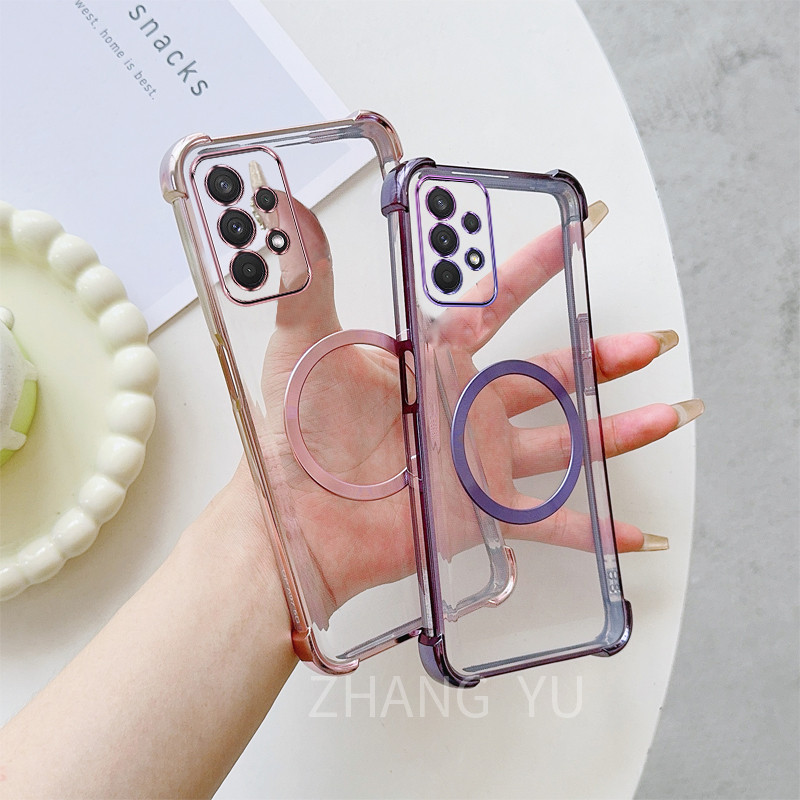 【Lens protective】 Casing Samsung A32 4G A52 A52S 5G phone case Silicone Four corner protection SJYQ