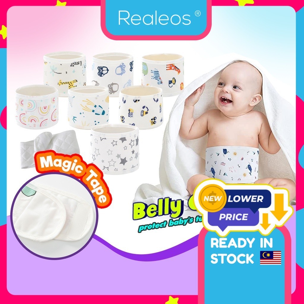 Realeos Newborn Infant Umbilical Cord Bellyband Binder Clothing Barut Baby Pelekat Belly Button Tummy Cover Cloth Band